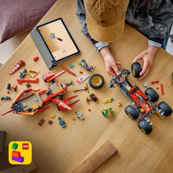 LEGO NINJAGO 71869 Bounty di Terra, Giocattolo 3 in 1 Trasformabile in Nave Volante, Macchina e Moto, Regalo per Bambini 9+