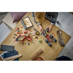 LEGO NINJAGO 71869 Bounty di Terra, Giocattolo 3 in 1 Trasformabile in Nave Volante, Macchina e Moto, Regalo per Bambini 9+