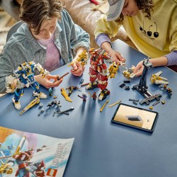 LEGO NINJAGO 71870 Mech Titanici Gemelli, Giocattolo con 2 Action Figure e 3 Minifigure, Regalo per Bambini da 12+ Anni