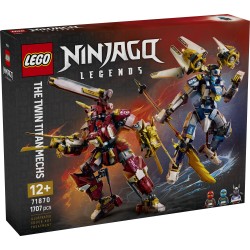LEGO NINJAGO 71870 Mech Titanici Gemelli, Giocattolo con 2 Action Figure e 3 Minifigure, Regalo per Bambini da 12+ Anni