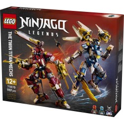 LEGO NINJAGO 71870 Mech Titanici Gemelli, Giocattolo con 2 Action Figure e 3 Minifigure, Regalo per Bambini da 12+ Anni