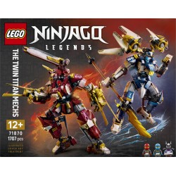 LEGO NINJAGO 71870 Mech Titanici Gemelli, Giocattolo con 2 Action Figure e 3 Minifigure, Regalo per Bambini da 12+ Anni