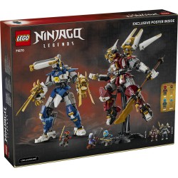 LEGO NINJAGO 71870 Mech Titanici Gemelli, Giocattolo con 2 Action Figure e 3 Minifigure, Regalo per Bambini da 12+ Anni