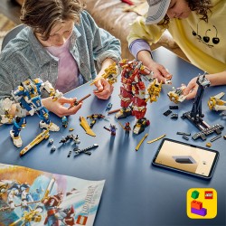 LEGO NINJAGO 71870 Mech Titanici Gemelli, Giocattolo con 2 Action Figure e 3 Minifigure, Regalo per Bambini da 12+ Anni