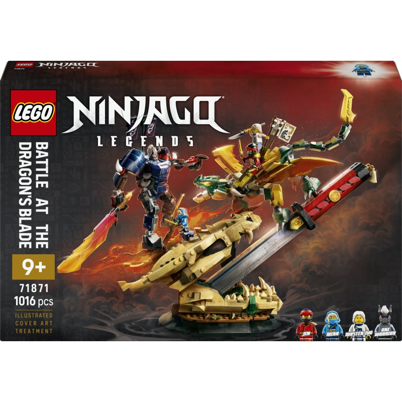 LEGO NINJAGO 71871 Battaglia alla Lama del Drago, Giocattolo con Drago, Action Figure e 4 Minifigure, Regalo per Bambini 9+