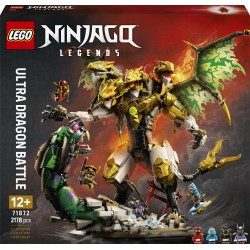 LEGO NINJAGO 71872 Battaglia dell’Ultra Drago, Giocattolo con Action Figure a 4 Teste, Serpente e 4 Minifigure, Regalo da 12+