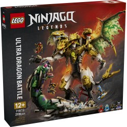 LEGO NINJAGO 71872 Battaglia dell’Ultra Drago, Giocattolo con Action Figure a 4 Teste, Serpente e 4 Minifigure, Regalo da 12+