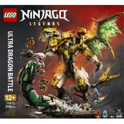 LEGO NINJAGO 71872 Battaglia dell’Ultra Drago, Giocattolo con Action Figure a 4 Teste, Serpente e 4 Minifigure, Regalo da 12+