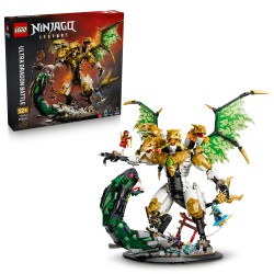 LEGO NINJAGO 71872 Battaglia dell’Ultra Drago, Giocattolo con Action Figure a 4 Teste, Serpente e 4 Minifigure, Regalo da 12+