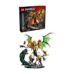 LEGO NINJAGO 71872 Battaglia dell’Ultra Drago, Giocattolo con Action Figure a 4 Teste, Serpente e 4 Minifigure, Regalo da 12+