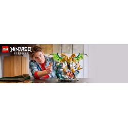 LEGO NINJAGO 71872 Battaglia dell’Ultra Drago, Giocattolo con Action Figure a 4 Teste, Serpente e 4 Minifigure, Regalo da 12+