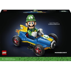 LEGO 72050 Mario Kart: Luigi e Mach 8, Kit per Adulti con Personaggio Nintendo e Auto, Gadget da Collezione, Regalo per Gamer