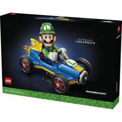 LEGO 72050 Mario Kart: Luigi e Mach 8, Kit per Adulti con Personaggio Nintendo e Auto, Gadget da Collezione, Regalo per Gamer