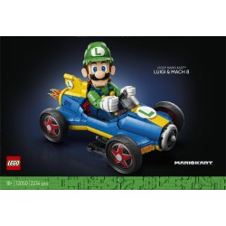 LEGO 72050 Mario Kart: Luigi e Mach 8, Kit per Adulti con Personaggio Nintendo e Auto, Gadget da Collezione, Regalo per Gamer
