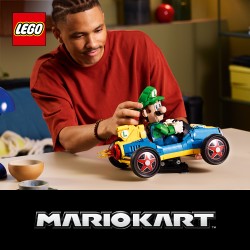 LEGO 72050 Mario Kart: Luigi e Mach 8, Kit per Adulti con Personaggio Nintendo e Auto, Gadget da Collezione, Regalo per Gamer
