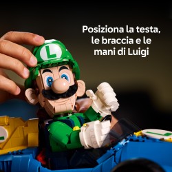 LEGO 72050 Mario Kart: Luigi e Mach 8, Kit per Adulti con Personaggio Nintendo e Auto, Gadget da Collezione, Regalo per Gamer