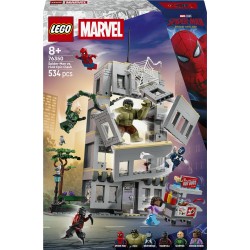 LEGO | Marvel 76350 Scontro Epico: Spider-Man vs. Hulk, Gioco Interattivo con Ufficio, Action Figure, 5 Minifigure, Regalo 8+