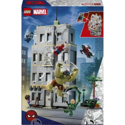 LEGO | Marvel 76350 Scontro Epico: Spider-Man vs. Hulk, Gioco Interattivo con Ufficio, Action Figure, 5 Minifigure, Regalo 8+