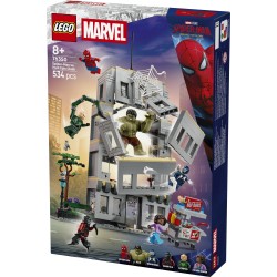 LEGO | Marvel 76350 Scontro Epico: Spider-Man vs. Hulk, Gioco Interattivo con Ufficio, Action Figure, 5 Minifigure, Regalo 8+