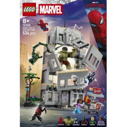 LEGO | Marvel 76350 Scontro Epico: Spider-Man vs. Hulk, Gioco Interattivo con Ufficio, Action Figure, 5 Minifigure, Regalo 8+