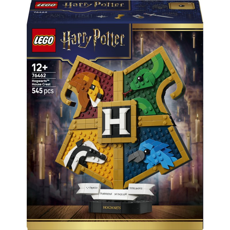 LEGO Harry Potter 76462 Stemma della Casa di Hogwarts, Giocattolo Wall Art 3D con Animali, Regalo di Compleanno per Bambini 12+