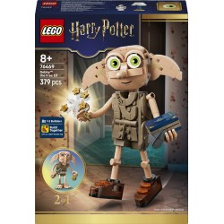 LEGO Harry Potter 76469 2in1 Dobby l'Elfo Libero, Gioco Trasformabile in Kreacher, Decorazione Cameretta, Regalo Bambini 8+