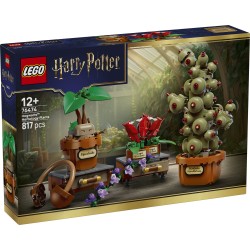 LEGO Harry Potter 76474 Piante di Erbologia di Hogwarts, Giocattolo Interattivo con Piante Finte e Fiori in Vaso, Regalo 12+
