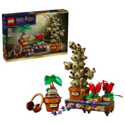 LEGO Harry Potter 76474 Piante di Erbologia di Hogwarts, Giocattolo Interattivo con Piante Finte e Fiori in Vaso, Regalo 12+