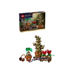 LEGO Harry Potter 76474 Piante di Erbologia di Hogwarts, Giocattolo Interattivo con Piante Finte e Fiori in Vaso, Regalo 12+