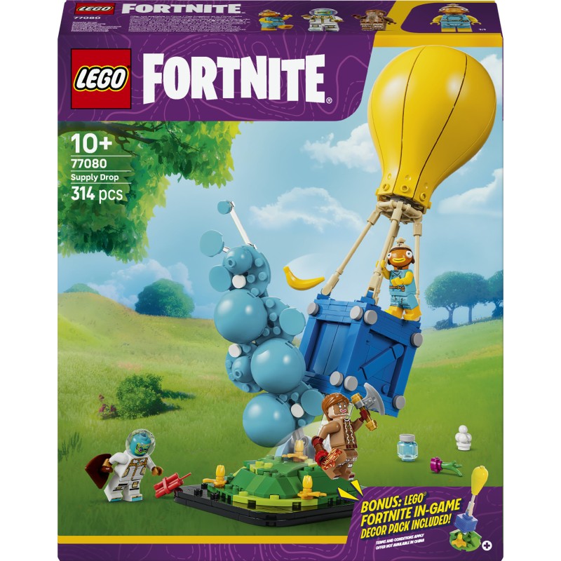 LEGO Fortnite 77080 Consegna di Rifornimenti, Giocattolo con 3 Minifigure e Accessori, Decorazione Gaming Room, Regalo 10+