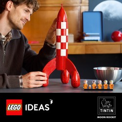 LEGO Ideas 21367 Razzo Lunare di Tintin, Kit Modellismo per Adulti, 5 Minifigure, Cane, Decorazioni Fai da Te, Regalo per Fan