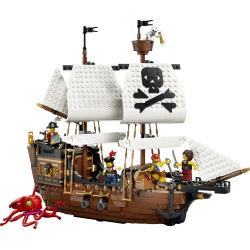 LEGO Creator 3in1 31387 Iconica Nave da Pirata, Giocattolo Trasformabile in Castello o in 2 Barche Gemelle, Regalo Bambini 9+