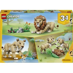 LEGO Creator 31386 3in1 Animali Selvatici: Leone Maestoso Giocattolo, Trasformabile in Leonessa o in 2 Cuccioli, Regalo da 9+