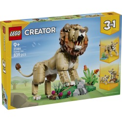 LEGO Creator 31386 3in1 Animali Selvatici: Leone Maestoso Giocattolo, Trasformabile in Leonessa o in 2 Cuccioli, Regalo da 9+