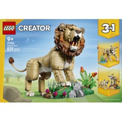 LEGO Creator 31386 3in1 Animali Selvatici: Leone Maestoso Giocattolo, Trasformabile in Leonessa o in 2 Cuccioli, Regalo da 9+