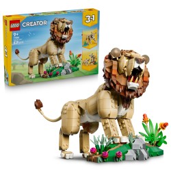 LEGO Creator 31386 3in1 Animali Selvatici: Leone Maestoso Giocattolo, Trasformabile in Leonessa o in 2 Cuccioli, Regalo da 9+