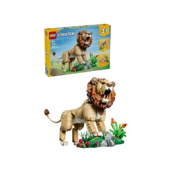 LEGO Creator 31386 3in1 Animali Selvatici: Leone Maestoso Giocattolo, Trasformabile in Leonessa o in 2 Cuccioli, Regalo da 9+