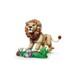 LEGO Creator 31386 3in1 Animali Selvatici: Leone Maestoso Giocattolo, Trasformabile in Leonessa o in 2 Cuccioli, Regalo da 9+