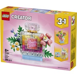 LEGO Creator 31383 3in1 Boccetta di Profumo con Decorazione Floreale, Gioco da 8+ Trasformabile in Vaso da Fiori o Frullato