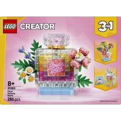 LEGO Creator 31383 3in1 Boccetta di Profumo con Decorazione Floreale, Gioco da 8+ Trasformabile in Vaso da Fiori o Frullato