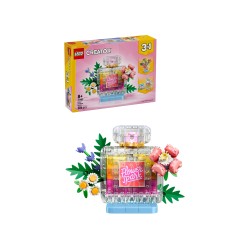 LEGO Creator 31383 3in1 Boccetta di Profumo con Decorazione Floreale, Gioco da 8+ Trasformabile in Vaso da Fiori o Frullato