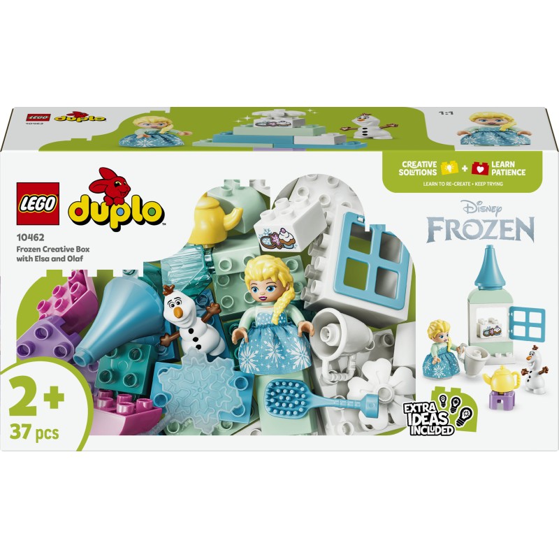 LEGO DUPLO Disney 10462 Scatola Creativa di Frozen con Elsa e Olaf, Giochi Didattici per la Motricità Fine, Regalo Bambini 2+