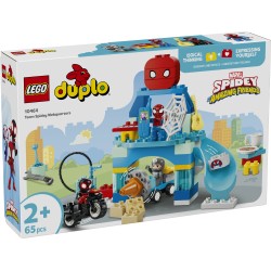 LEGO DUPLO Marvel 10464 Webquarters del Team Spidey, Giocattolo da Supereroi con Moto, 3 Personaggi, Regalo per Bambini da 2+