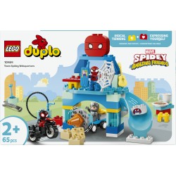 LEGO DUPLO Marvel 10464 Webquarters del Team Spidey, Giocattolo da Supereroi con Moto, 3 Personaggi, Regalo per Bambini da 2+