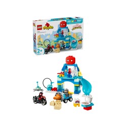 LEGO DUPLO Marvel 10464 Webquarters del Team Spidey, Giocattolo da Supereroi con Moto, 3 Personaggi, Regalo per Bambini da 2+