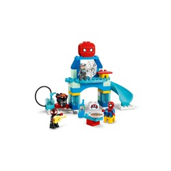 LEGO DUPLO Marvel 10464 Webquarters del Team Spidey, Giocattolo da Supereroi con Moto, 3 Personaggi, Regalo per Bambini da 2+