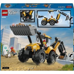LEGO City 60480 Scavatrice da Cantiere Gialla, Veicolo Giocattolo con 2 Minifigure, Benna e Braccio Funzionanti, Regalo da 7+