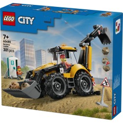 LEGO City 60480 Scavatrice da Cantiere Gialla, Veicolo Giocattolo con 2 Minifigure, Benna e Braccio Funzionanti, Regalo da 7+