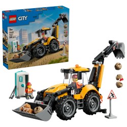 LEGO City 60480 Scavatrice da Cantiere Gialla, Veicolo Giocattolo con 2 Minifigure, Benna e Braccio Funzionanti, Regalo da 7+