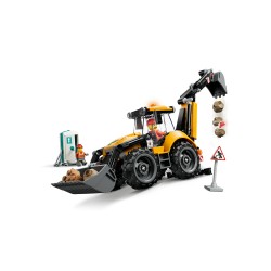 LEGO City 60480 Scavatrice da Cantiere Gialla, Veicolo Giocattolo con 2 Minifigure, Benna e Braccio Funzionanti, Regalo da 7+
